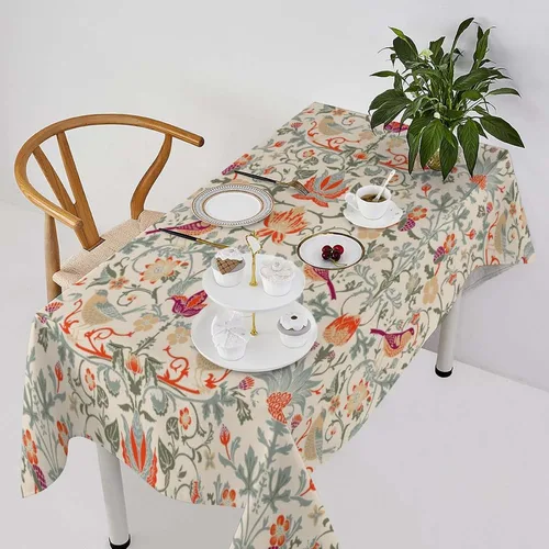 Miniatura 53 de Mantel de Mesa William Morris, Diseño Original William Morris Rústico de Granja Familiar con Estampado Étnico Mínimo para Decoración de Fiesta