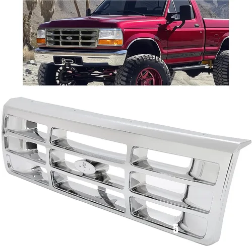 Miniatura 10 de HECASA Parrilla delantera compatible con Ford Bronco F-150 F-250 HD F-350 1992-1997 Reemplazo para FO1200172 F6TZ8200AAA 104-01450A Ensamblaje