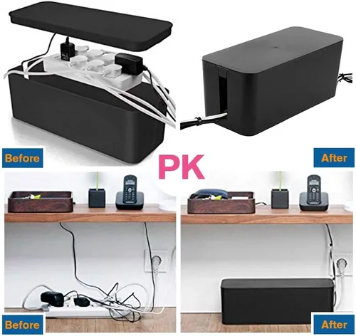 Miniatura 3 de ShellKingdom Caja de organización de cables, 2 juegos de organizadores de cables para gestión de cables y cables, almacenamiento y soporte