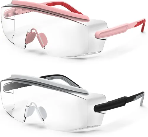 Miniatura 25 de Gafas de seguridad antivaho Gafas de seguridad sobre gafas protectoras con lentes antiarañazos ajustables Negro