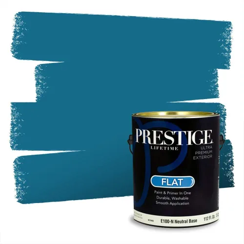 Miniatura 1104 de Pintura Exterior + imprimación PRESTIGE, todo-en-uno, 1 galón, acabado mate, color comparable al Valspar* Royal Gray* VS151-Gris real