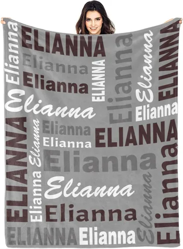 Miniatura 28 de Manta personalizada con nombre, manta personalizada con nombre, manta personalizada para adultos, niños y bebés, manta personalizada con monograma