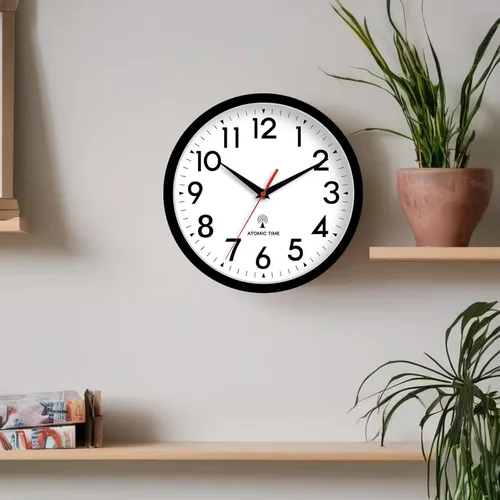 Miniatura 4 de DAXSMY Atomic - Reloj de pared analógico de 10 pulgadas, funciona con pilas, moderno, decorativo, para sala de estar, cocina, oficina, dormitorio