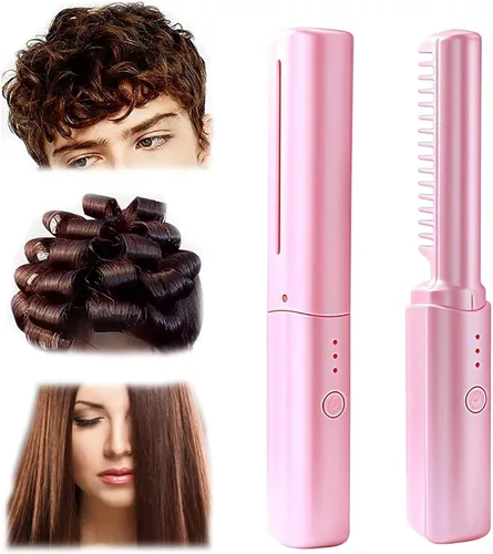 Miniatura 8 de Peine de peluquería de cerámica, cabello suave, sin encrespamiento en cualquier momento y en cualquier lugar, domina el encrespamiento y alisa tu