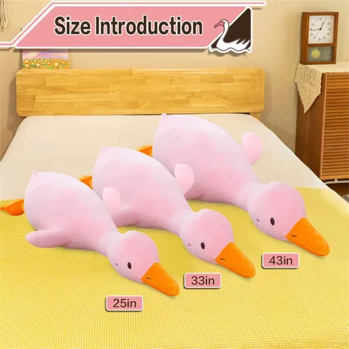 Miniatura 3 de KEWO Juguete de peluche de pato de felpa suave, lindo animal de peluche gigante de ganso de felpa de pato, almohada suave para abrazar para ropa