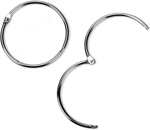 Miniatura 4 de Simetufy Anillos de carpeta de 3 pulgadas, 24 piezas de metal para cuaderno de oficina, color azul, grande