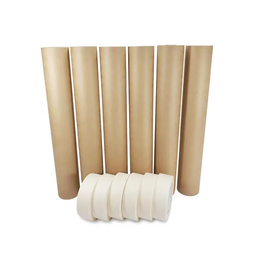 IDL Packaging Juego de papel de enmascaramiento y cinta, papel marrón de 18 pulgadas x 60 yardas (6 rollos) y cinta blanca de 1.41 pulgadas x 60