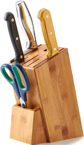 STOBAZA Soporte de bloque de cuchillos para organización de cocina, elegante estante para almacenamiento de cubiertos y utensilios que mantiene tus