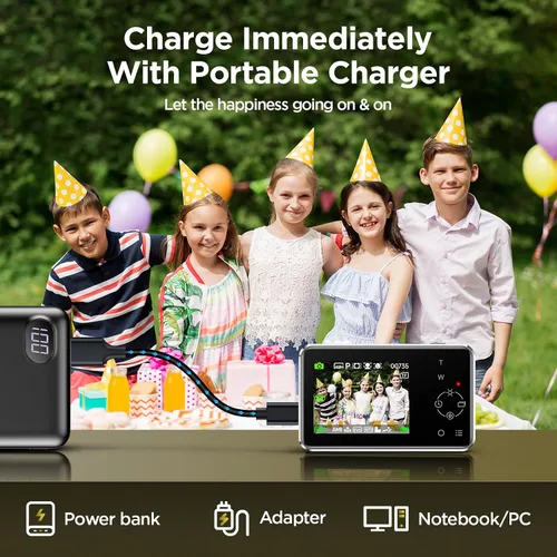 Miniatura 4 de Cámara digital Voxitenus - Cámara FHD 1080P para niños - Tarjeta TF de 64GB - Zoom 16x Auto-Enfoque con bolsa de cámara - Lector de tarjetas