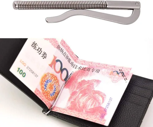 Miniatura 6 de Clip de resorte para cartera, 5 piezas Durable sin deformación Dinero Primavera Clip Herramienta para Billetera de Cuero Bifold Titular