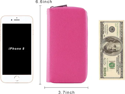 Miniatura 5 de HAWEE - Cartera para teléfono celular, con dos cierres y correa larga extraíble para la muñeca, para mujer