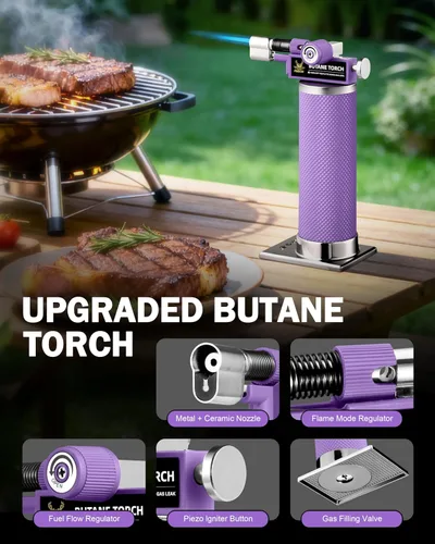 Miniatura 4 de Antorcha de butano RAVS, antorchas de soldadura con 2 modos de llama, antorcha de cocina con llama ajustable, antorchas de soldadura industriales