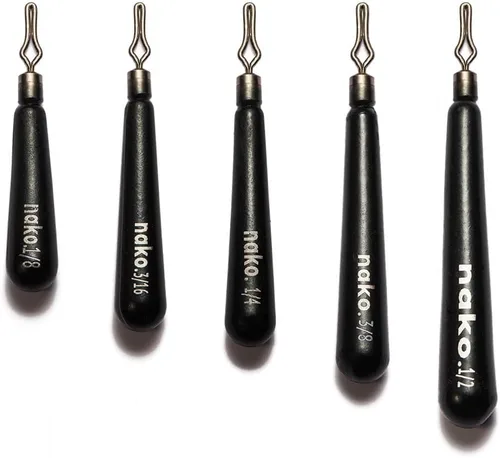 Miniatura 3 de Nako - Pesas de tungsteno para tiro de caída, pesos de tungsteno, pesos de pesca para equipo de tiro caído, 1/32 oz - 1 oz, sin astilla, negro
