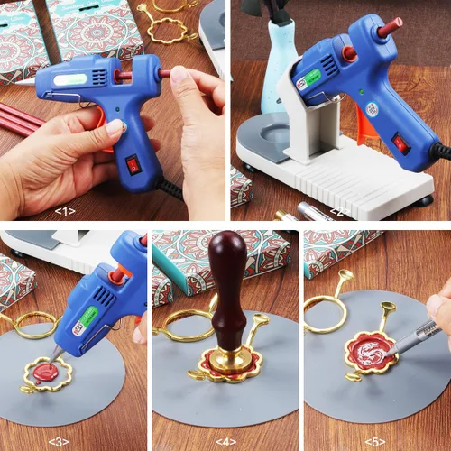 Miniatura 6 de 20 barras de cera de sellado de color azul claro, 20 varillas de cera de alta calidad de 0.276 in, solo aptas para pistola de pegamento de 0.28