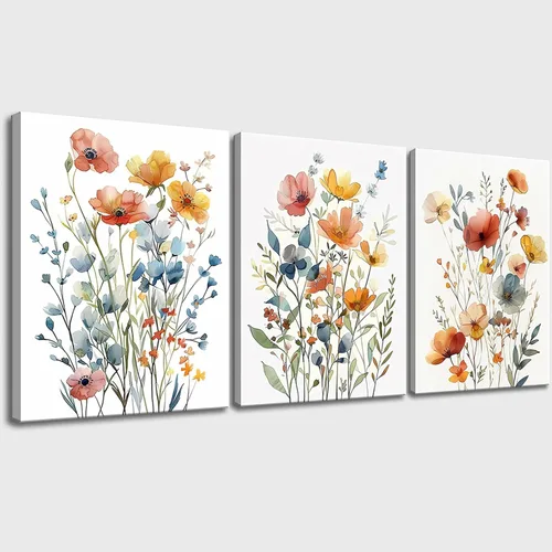 Miniatura 11 de dgbtcart Arte de Pared Mandala para Decoración de Baño, Arte Boho Cuadros Florales Impresiones de Pinturas para Decoración de Sala de Estar - Panel