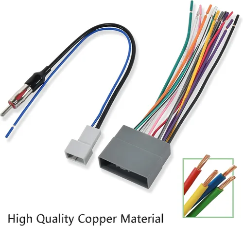 Miniatura 3 de RED WOLF Arnés de cable estéreo para radio de vehículo con adaptador de conector de antena compatible con Honda Fit 2007-2008 Civic 2006-2011
