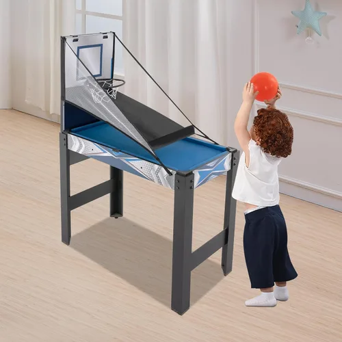 Miniatura 5 de Mesa de juego múltiple 5 en 1, mesa de juego combinada con hockey, billar, ping pong, tiro con arco, baloncesto para el hogar, sala