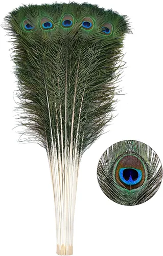 Ballinger 30 plumas naturales de pavo real a granel de 32 a 35 pulgadas para manualidades, decoración de bodas y arreglos florales