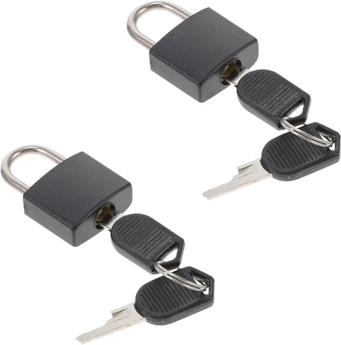 Cerradura para casillero 2 piezas Llave para el candado trasero Reemplazo de almacenamiento de libros con mini cerradura negra Viaje Mm Joyería