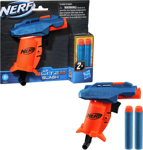 Miniatura 2 de Nerf Elite 2.0 Slash Blaster, incluye 2 dardos Nerf Elite, mango de tracción para prima, pistola de espuma de juguete para juegos al aire libre