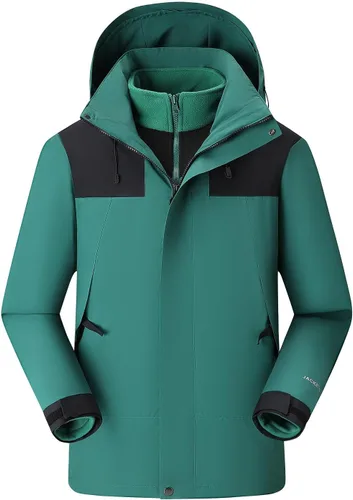 Men's Winter Ski Jacket 3 in 1 Mountain Waterproof Resistant Coat Warm Windbreaker Snowboard Snow Jacket Parka Hooded