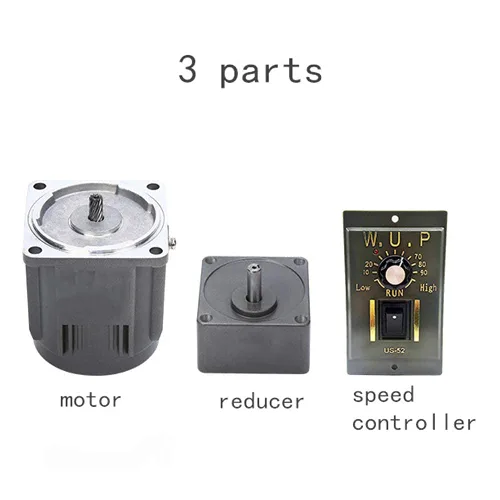 Miniatura 3 de Motor de alto par de CA, motor eléctrico monofásico reversible de 110 V 60 W con controlador ajustable de velocidad variable motor con engranaje