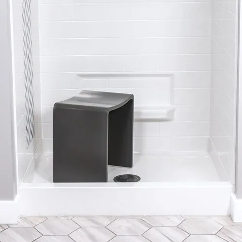 Miniatura 3 de Shower Buddy Taburete ligero para ducha y baño (hormigón mate)