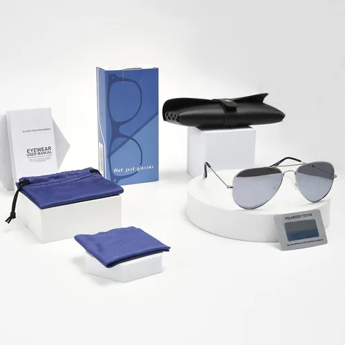 Miniatura 6 de Yaserra Lentes de sol de aviador polarizados retro para hombres y mujeres, lente TAC espejada, marco de metal, doble puente con protección UV400