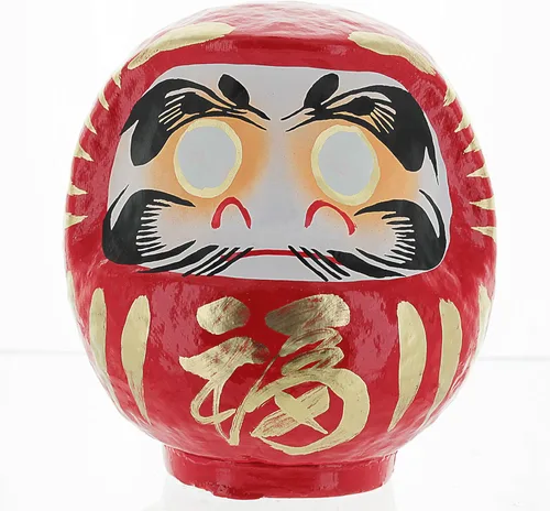 Miniatura 3 de Muñeca Daruma, fabricada en Japón, 4.7 pulgadas, buena suerte y buenos deseos (rojo)