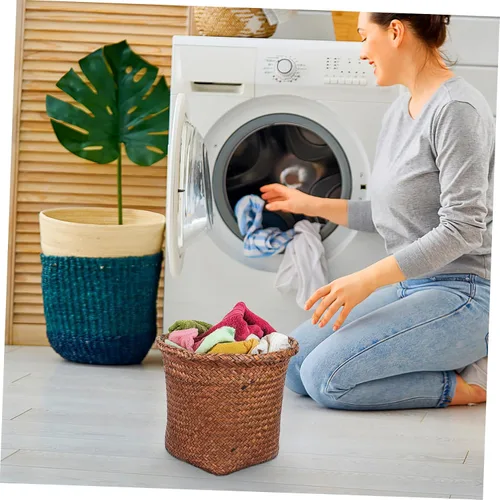 Miniatura 2 de Cubo de basura pequeño para basura, cesta de basura tejida para el hogar, oficina, baño, cocina, debajo del escritorio, 26/28/33CM