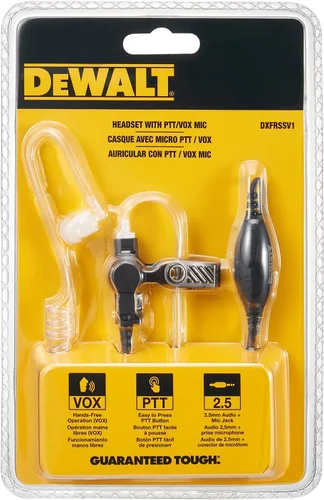 Miniatura 4 de DEWALT DXFRSSV01 Auriculares cubiertos, accesorio de radio FRS, conector de 0.098 in, PTT y VOX, para DXFRS300 y DXFRS800, DXFRSSV1
