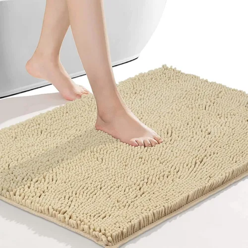 Miniatura 14 de Alfombras de baño de felpilla extrasuaves y absorbentes, antideslizantes, de secado rápido, lavables a máquina, para suelo de baño, bañera y ducha