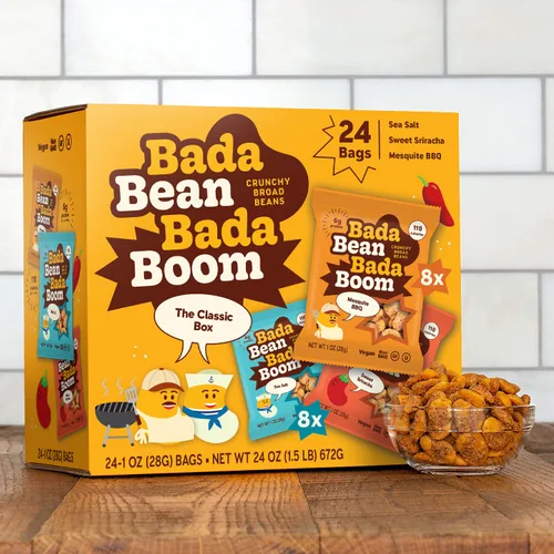 Miniatura 2 de Bada Bean Bada Boom - Proteína a base de plantas, libre de gluten, vegana, bocadillos de habas tostadas crujientes, paquetes de 110 calorías