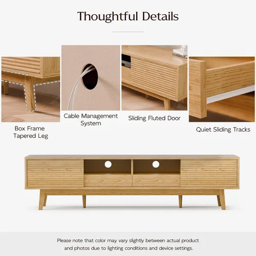 Miniatura 6 de TOLEAD Soporte para TV de 59", Soporte de Televisión Moderno de Mediados de Siglo para TV de 43/55/65 pulgadas, Consola de TV de Perfil Bajo