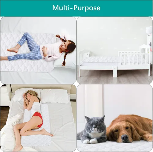 Miniatura 6 de Almohadillas de entrenamiento para ir al baño para niños pequeños, protector de colchón de cuna impermeable para almohadilla de humectación, Blanco