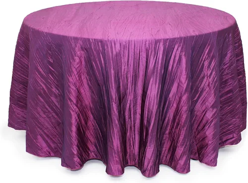 Miniatura 45 de Your Chair Covers - Mantel redondo de tafetán arrugado de 132 pulgadas - Mantel de comedor color champán, brillante aplastado para bodas, fiestas