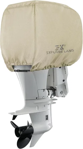 Miniatura 11 de Explore Land 600D - Cubierta impermeable para motor fueraborda (600 D), tamaño completo para motor de barco de 25 a 300 CV Gris