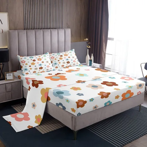 Miniatura 17 de Juego de sábanas con temática de camping feliz, juego de ropa de cama de viaje para niños, niñas, niños, adolescentes, decoración de dormitorio