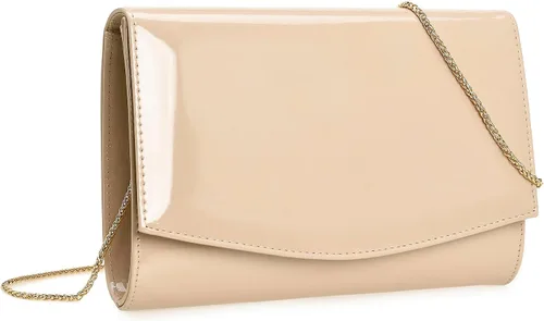 Miniatura 8 de CHARMING TAILOR Bolso de noche elegante clásico con solapa de charol, bolso de vestir elegante
