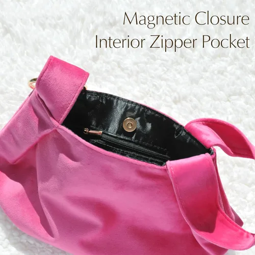 Miniatura 5 de Bolso de mano pequeño de terciopelo con asa superior para mujer