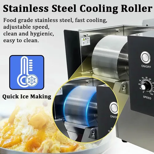 Miniatura 5 de Máquina trituradora de hielo comercial, Máquina de hielo de copo de nieve, Máquina de hielo continua, Trituradora de hielo de acero inoxidable