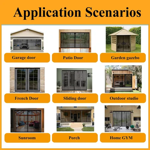 Miniatura 4 de Pantalla magnética para puerta de garaje de 10 x 9 pies para 1 automóvil, cortinas de red manos libres, cierre de puerta retráctil de fibra