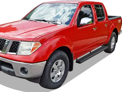 Miniatura 6 de APS Estribos negros de acero inoxidable de 5 pulgadas compatibles con Nissan Frontier 2005-2026 Crew Cab (escalones laterales de barras nerf)