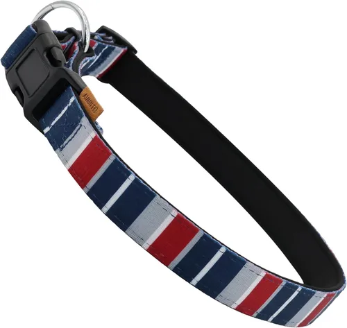 Miniatura 25 de Collar de perro, bonito patrón floral, collar suave y ajustable con hebilla de liberación rápida (S (cuello 11-18 pulgadas, ancho 5/8 pulgadas)