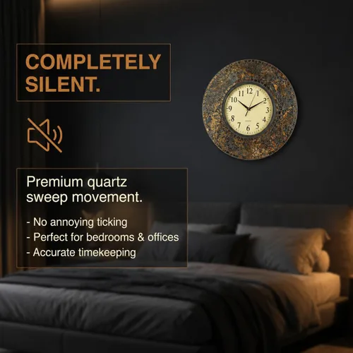 Miniatura 6 de Lulu Decor, reloj de pared de mosaico ámbar báltico, redondo, decorativo, estilo árabe, diámetro 19 pulgadas, tamaño de dial 9 pulgadas, perfecto