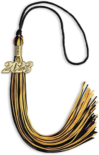 Miniatura 255 de Endea Graduation - Borla de doble color mixto con fecha dorada (negro/dorado antiguo, 2021)