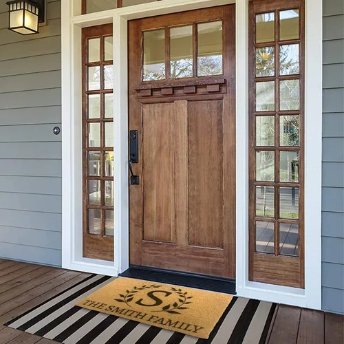 Miniatura 2 de Tapete personalizado para puerta delantera, patio, entrada, monograma, regalo para inauguración de la casa, bodas, aniversarios, plantilla de diseño