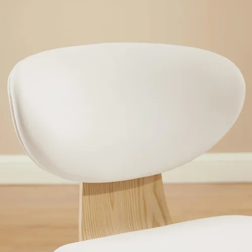 Miniatura 7 de Art Leon Juego de 2 sillas de comedor modernas de mediados de siglo, sillas de comedor tapizadas de piel sintética sin brazos con patas de madera