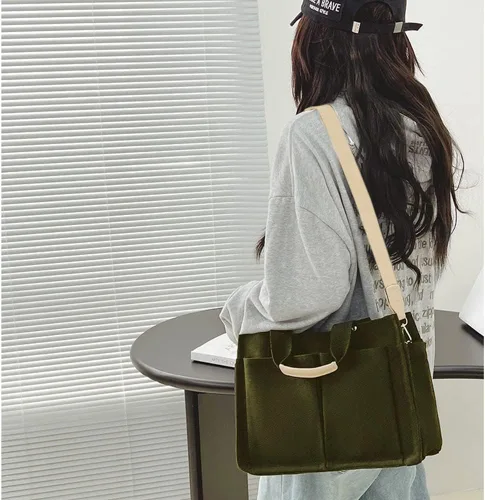 Miniatura 2 de Valleycomfy Bolsas de lona para mujer, bolsos de hombro grandes, bolsos de mano, monedero, carteras, múltiples bolsillos, bolsas de trabajo casuales