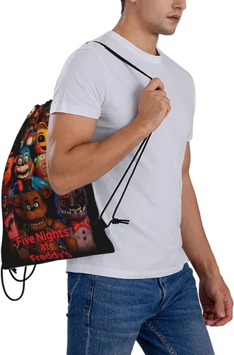 Miniatura 7 de Bolsa con cordón para deportes, bolsa de cuerda impermeable, adecuada para entrenamiento, viajes, senderismo, Blanco-2